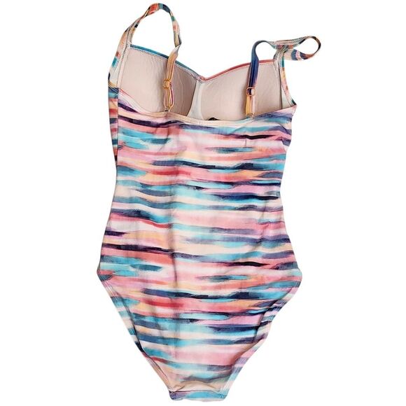 Niptuck Multifit Cup Multicolored One Piece Ruched Sides Sz 8 - Picture 3 of 11